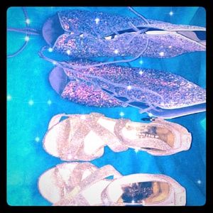 Michael Kors gold glitter hills And